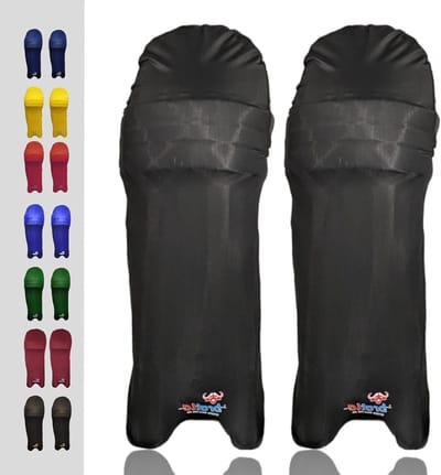 Cricket Batting Pad Hoezen - Legguard Covers - Cricket Wedstrijden - Verwisselbare Kleur - 30.5 x 15.2 cm - Zwart
