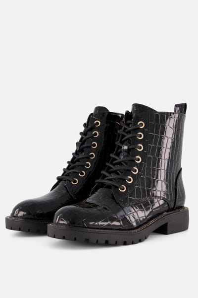 Cellini Croco Veterboots zwart Synthetisch - Maat 36