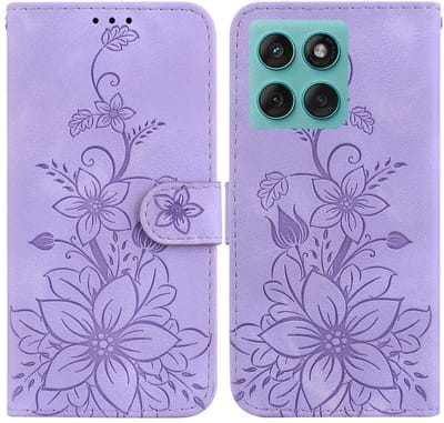 Coverup Hoesje - Geschikt voor Motorola Edge 60 / 60 Fusion Hoesje - Coverup Bloemen Book Case - Lavendel