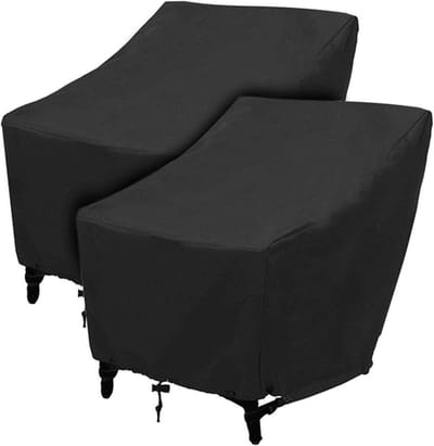 Stoelhoezen Tuinstoel - Beschermhoes Hoge Rug - Meubels Beschermen - Waterdicht Oxford Stof - 70x79x102 cm - Zwart