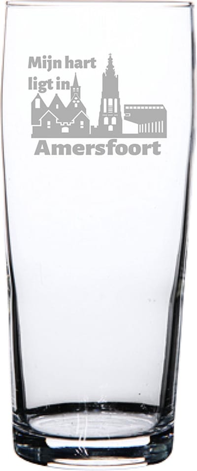 Gegraveerde bierfluitje 19cl Amersfoort