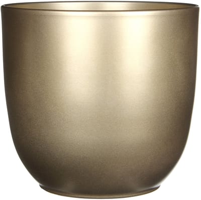 Mica Decorations Bloempot - goud - glanzend - keramiek - 22 x 20 cm - plantenpotten