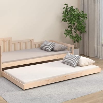 Houten Bedframe - Eenpersoons Bed - Slaapkamer Meubel - Massief Hout - 100x200 cm - Bruin