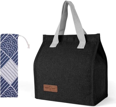 Draagbare Isolerende Lunchtas voor Werk, School en Reizen - Lekvrij en Handwasbaar - Zwart