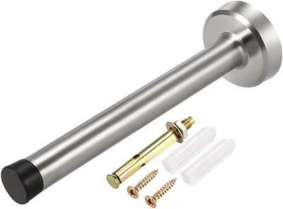 Roestvrij Stalen Deurstopper Wandbumper met Rubber 150mm Hoog - Ideaal voor Elke Deur