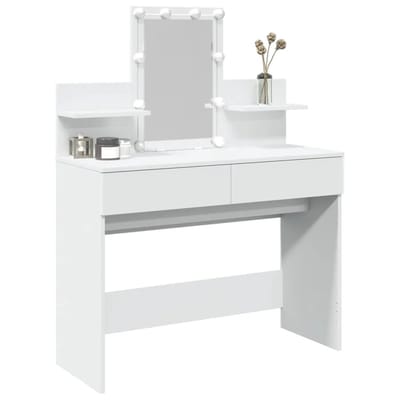 Kaptafel met spiegel en verlichting - Make up tafel - Make up - Toilettafel - Met lades - Wit