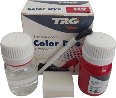 TRG Color Dye - Schoenverf + Lederverfbasis - Schoenverf Set - Verf voor Schoenen - Leer/Stof/Synthetische Ledersoorten - Rood - Schoenverf