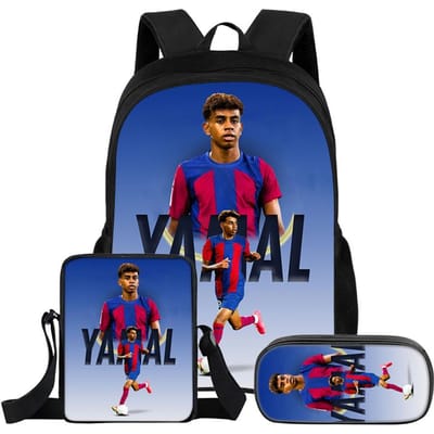 3-delige Set Rugzak L-Lamin Yamal Kinderen Student School Voetbalster Rugzak Beste Cadeau Schoudertas Etui's Boekentas