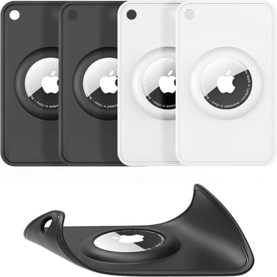 4 stuks Airtag-portemonneehouder, siliconen slanke Airtag-kaarthouder voor Apple Airtag, ultradunne Air Tag kaarthouder voor portemonnees, handtassen, rugzakportefeuilles en clutch-tassen