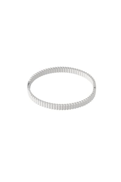 Yehwang - Zilveren Bangle Met Streepjes - Zilver Armbandje Strepen - Armband - Sieraad - Sieraden - Stainless Steel - Cadeau - Cadeautip - Dames