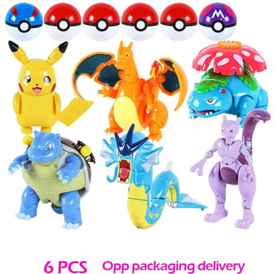 bal Pokemon misvormde figuur Pikachu Charizard Venusaur Blastoise Gyarados Solgaleo Lunala Actiefiguur pokébal poke kind Speelgoed