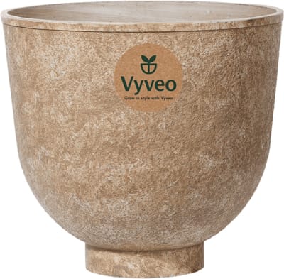 Vyveo - Bloempot Orb - 35x32 - Bruin (Retro) - Bloempot voor binnen en buiten - Lichtgewicht - Breukbestendig - Vorstbestendig - UV-bestendig