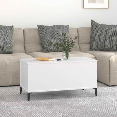 vidaXL - Salontafel - 90x44,5x45 - cm - bewerkt - hout - wit
