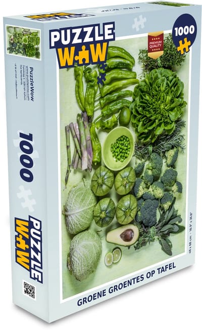 Puzzel Groene groentes op tafel - Legpuzzel - Puzzel 1000 stukjes volwassenen