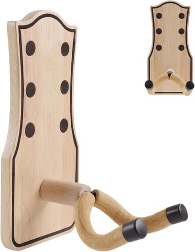 Houten Gitaar Hanger - Muziekinstrument Muurbeugel - Instrument Opslag - Met Plectrum Houder - 213 x 102 cm - Meerkleurig