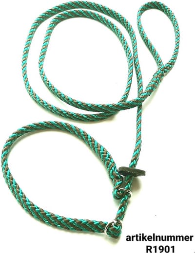 Abany quality design 1.80 mtr jachtgroen lichtgroen -jachtlijn - dubbele stop - retrieverlijn - wandelhoofdstel - lijn leiband met halsband - sliplijn met stop – half slip - puppylijn - vanglijn - mantrailing - 1R1901