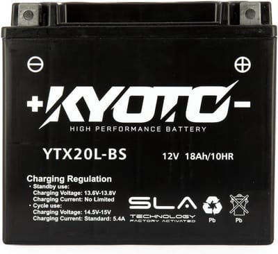 batterij sla kyoto voor quad can-am 800 outlander r efi xxc 2011 ytx20l-bs sla / 12v 18ah nieuw