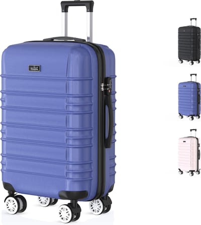 Voyagoux® AVALON - Reiskoffer Large - 113L - Koffers - Reiskoffer met wielen - Blauw -TSA Slot