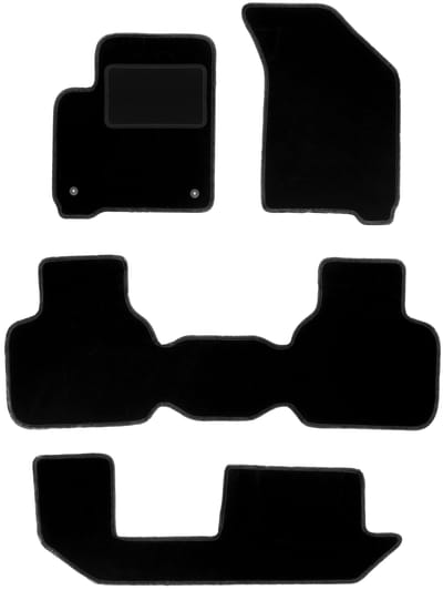 Zwarte velours vloermatten voor: Dodge Journey JC49 7-zits (2007-2016)