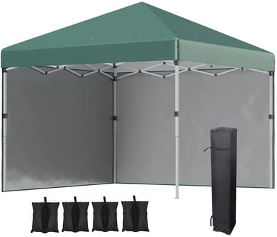 Partytent opvouwbaar - Paviljoen - 3 x 3 m - Easy up - Waterdicht - met Zijwanden - Weerbestendig - Groen