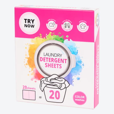 Wasmiddeldoekjes - 20 sheets - Kleurwasmiddel - 100% oplosbaar - Ideaal doseren - Zonder plastic - Milieubewust