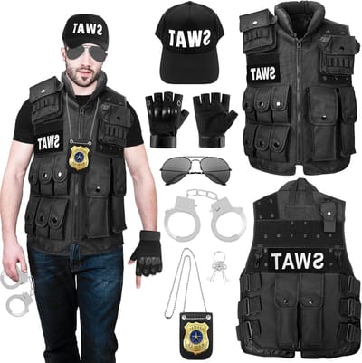 Heren SWAT Vest voor volwassenen - Politie en FBI kostuum voor carnaval en cosplay evenementen