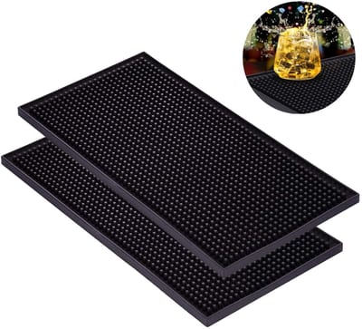 Dailygoods- Barmatte - Rubber - Antislip - Waterdicht - 2 Stuks - 30 x 15 cm - Snel drogend - Afdruipmat