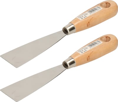Amig Plamuurmes - 2x - werkbreedte 40 mm - roestvrij staal - houten greep