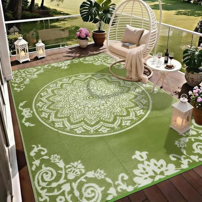 Dailygoods- Buitentapijt 180 x 270 cm - Waterdicht - Omkeerbaar - UV-bestendig - Kunststof - Duurzaam en ademend - Tuinmat