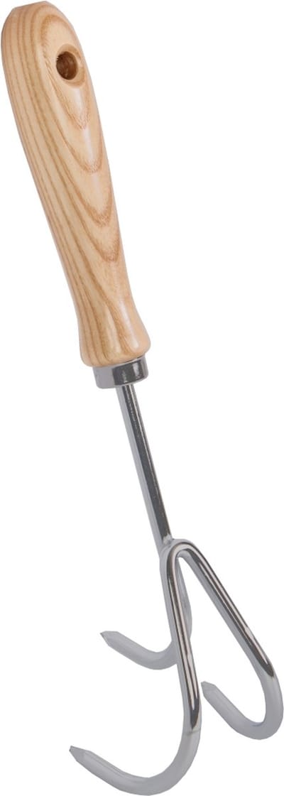 Talen Tools - Handkrabbertje - 3 tanden - Verzinkt staal - Essenhouten handvat