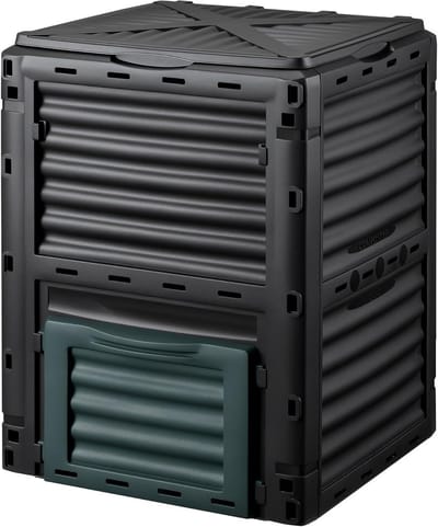 Wiltec Compost Bin 300 Litres 61 x 61 x 82 cm Compost Bin for Garden Waste Garden Composter with Lid Quick Composter with Lid