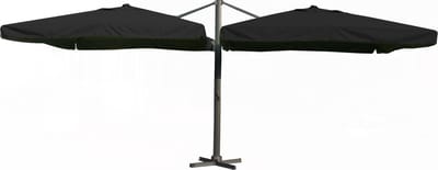 Paralux dubbele zweefparasol - 2 doeken van 3x3m - Zwart
