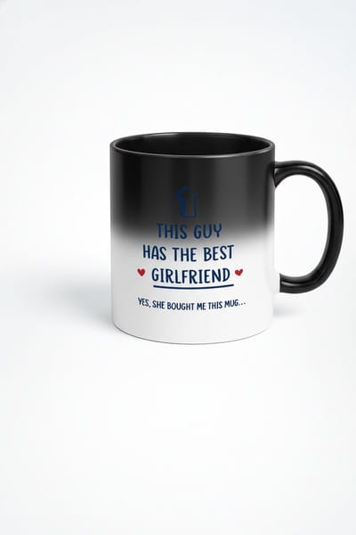 Magic Mok | Kleurveranderende Beker | 'THIS GUY HAS THE BEST GIRLFRIEND' | Cadeau van Vriendin voor Hem