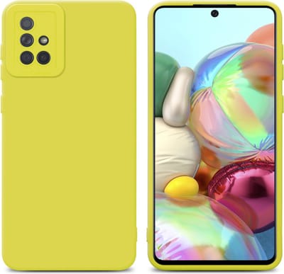Cadorabo Hoesje geschikt voor Samsung Galaxy A71 4G in FLUID GEEL - Beschermhoes gemaakt van flexibel TPU silicone Cover Fluid Case