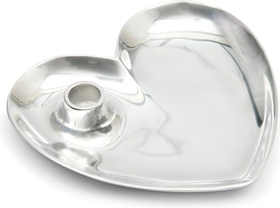 Riviera Maison Kaarsenbord hartje Zilver - Heart Kaarsenhouder - Aluminium - (LxBxH) 19x17x3