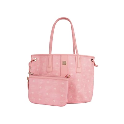 MCM Liz Monogram Omkeerbare Kunstlederen Tote Boodschappentas Dames tote Roze MWPDSLR02QZ001 Basic Set (Bag+Dust Bag) pink
