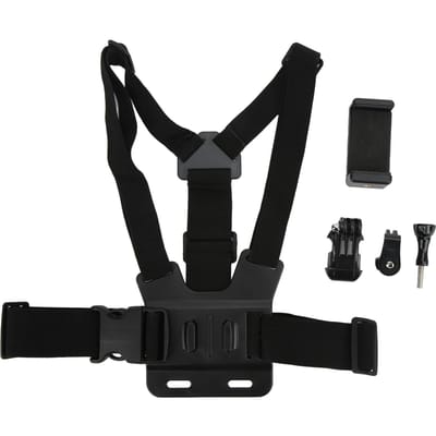 Harnais de Poitrine Réglable pour Selfie avec Support Clip pour Téléphone Portable Compatible avec la Plupart des Smartphones
