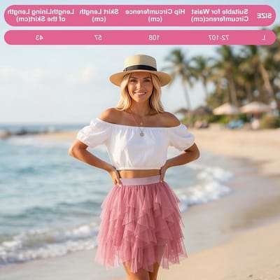 Elegante Tulle Rok voor Dames, Geschikt voor Feestjes, Carnaval en Speciale Gelegenheden, Comfortabele Elastische Stof, Gevoerd Design