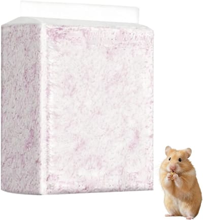 Hamster Bodembedekking - Nestmateriaal Knaagdieren - Comfortabel Nestelen - Stofvrij en Zacht - 450 g - Paars