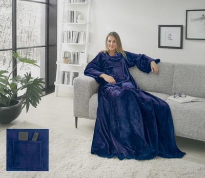 Woondeken ca. 145 x 195 cm hoge kwaliteit knuffeldeken fleece deken flanel 250g / m² - Navy