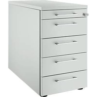 Schäfer Shop  Genius Vast ladeblok 13333, met hoekgreep, B 435 x H 717 mm, lichtgrijs/lichtgrijs/lichtgrijs