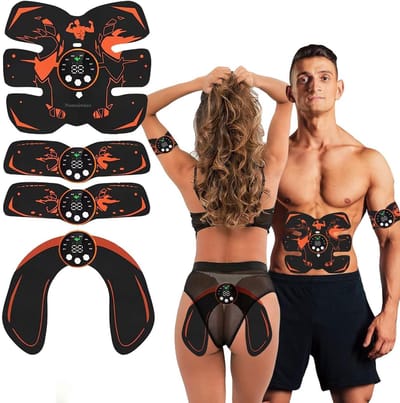Namajunas - Ems trainer usb oplaadbaar - Buikspieren Trainer Elektrisch - Afslankband buik - Spier massage apparaat - Spierstimulator apparaat - Arm trainer - Heuptrainer - 8 modi, 29 intensiteiten en LCD-scherm - voor heren en dames voor spieropbouw