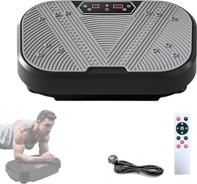 DYNA® Trilplaat - Trilplaat Fitness - Vibratieplaat - 2 Standen - Bluetooth - Grijs - 52cm x 35cm x 12cm