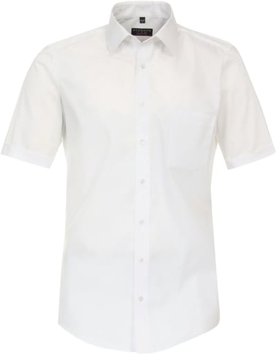Redmond modern fit overhemd - korte mouw - popeline - wit