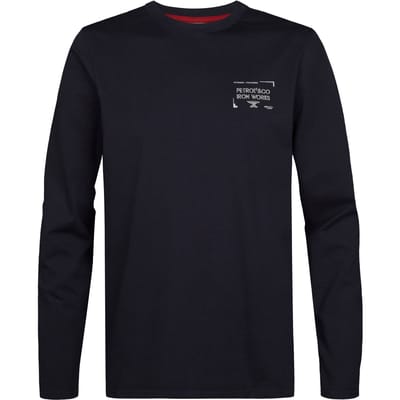 Petrol Industries - Heren Longsleeve met print forgewall - Blauw - Maat XXL