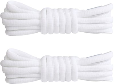 Fako Fashion - Schoenveters - Veters - Ovaal - Soft - 6mm - 100cm - 1 Paar - 2 Stuks - Wit