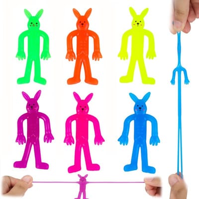 10/20 STUKS Leuke Plakkerige Rekbare Lachend Gezicht Konijn Mensen Knijpspeeltje Kinder Verjaardagsfeestje Traktatie Kerst Carnaval Volwassen Cadeau