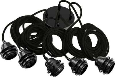 Lampfitting voor plafond - Zwart - 5 fittings