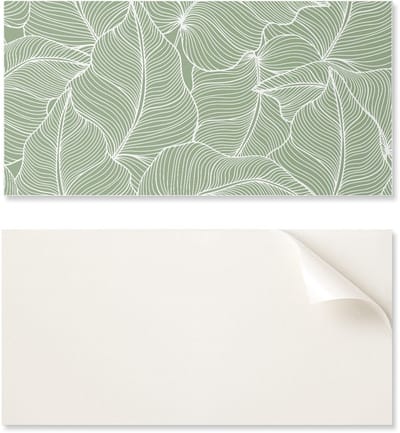 Zelfklevende vinyl gangdecoratie met afbeelding van bladeren en golven, 100x50 cm.