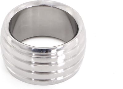 Kiotos - Luxe RVS Donut Cockring Fancy Met voelbare Groeven 35 mm